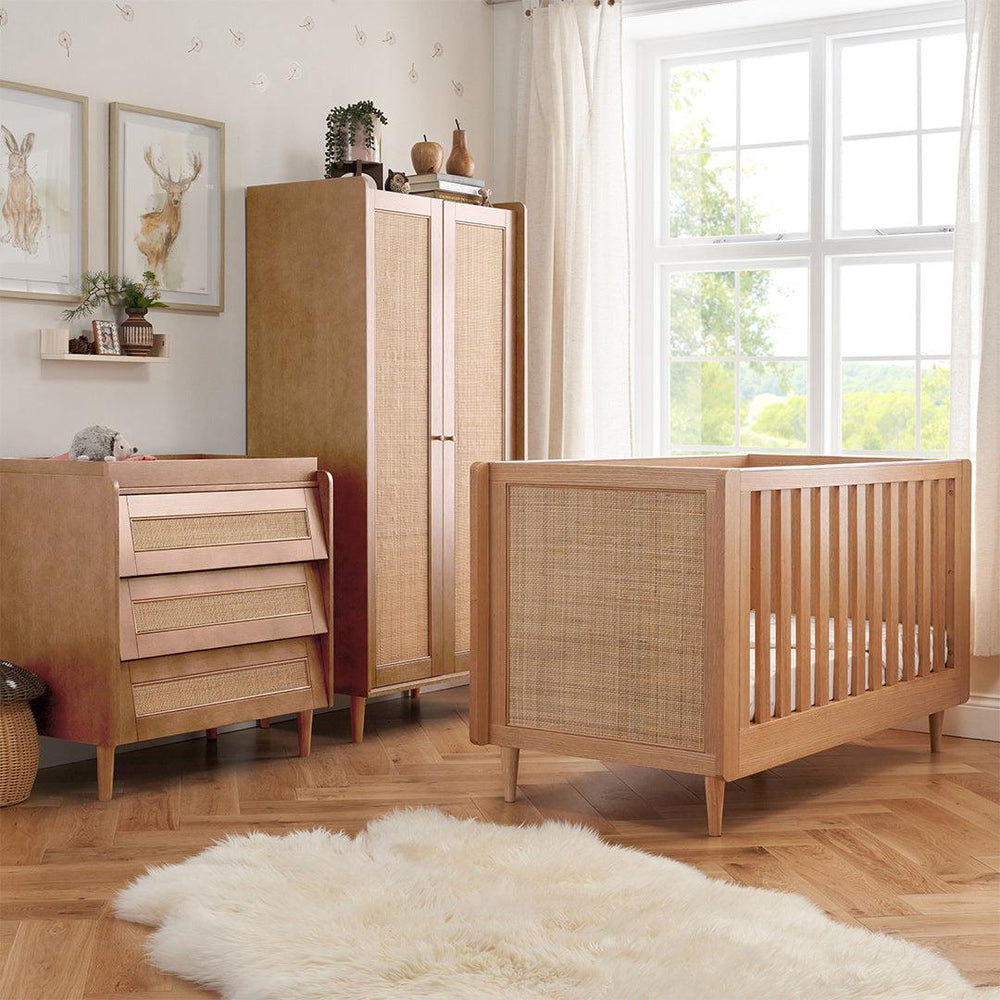 Tutti Bambini Japandi 3 Piece Room Set - Light Oak-Nursery Sets-Light Oak-No Mattress | Natural Baby Shower