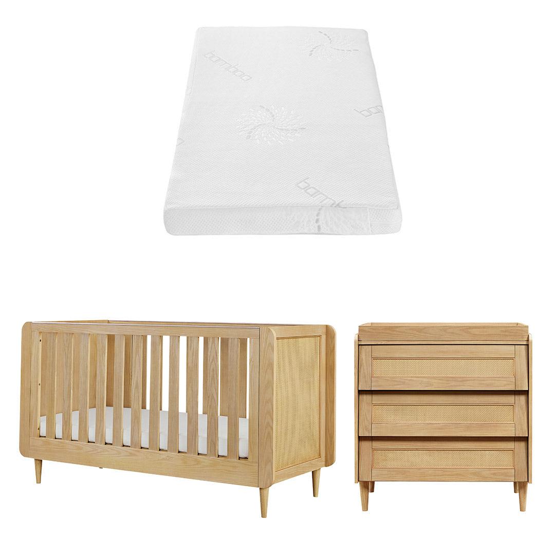 Tutti Bambini Japandi 2 Piece Room Set - Light Oak-Nursery Sets-Light Oak-Tutti Bambini Natural Coir Fibre Cot Bed Mattress | Natural Baby Shower