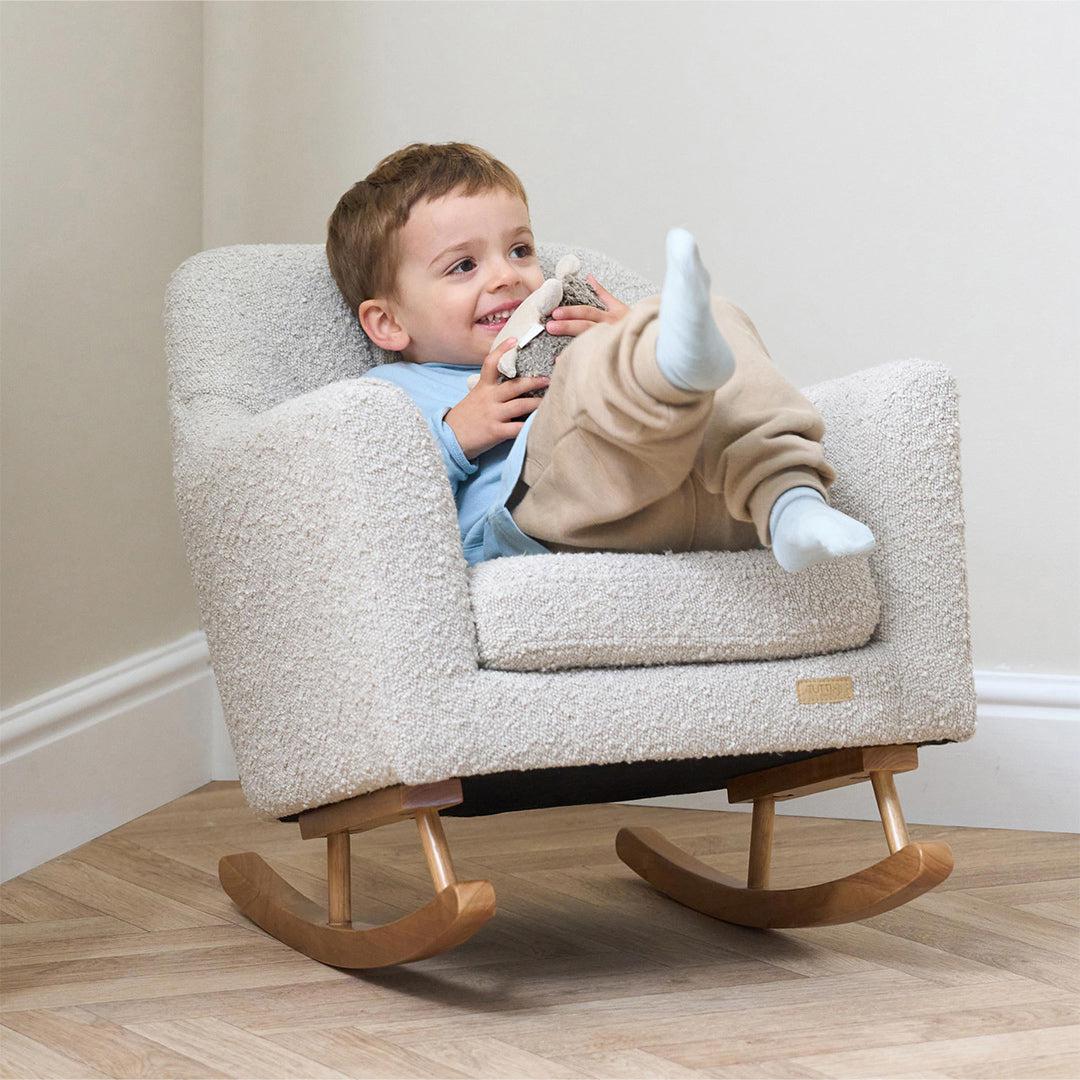 Tutti Bambini Jonah Mini Me Children's Rocking Chair - Boucle Mushroom-Feeding Chairs-Boucle Mushroom-One Size | Natural Baby Shower