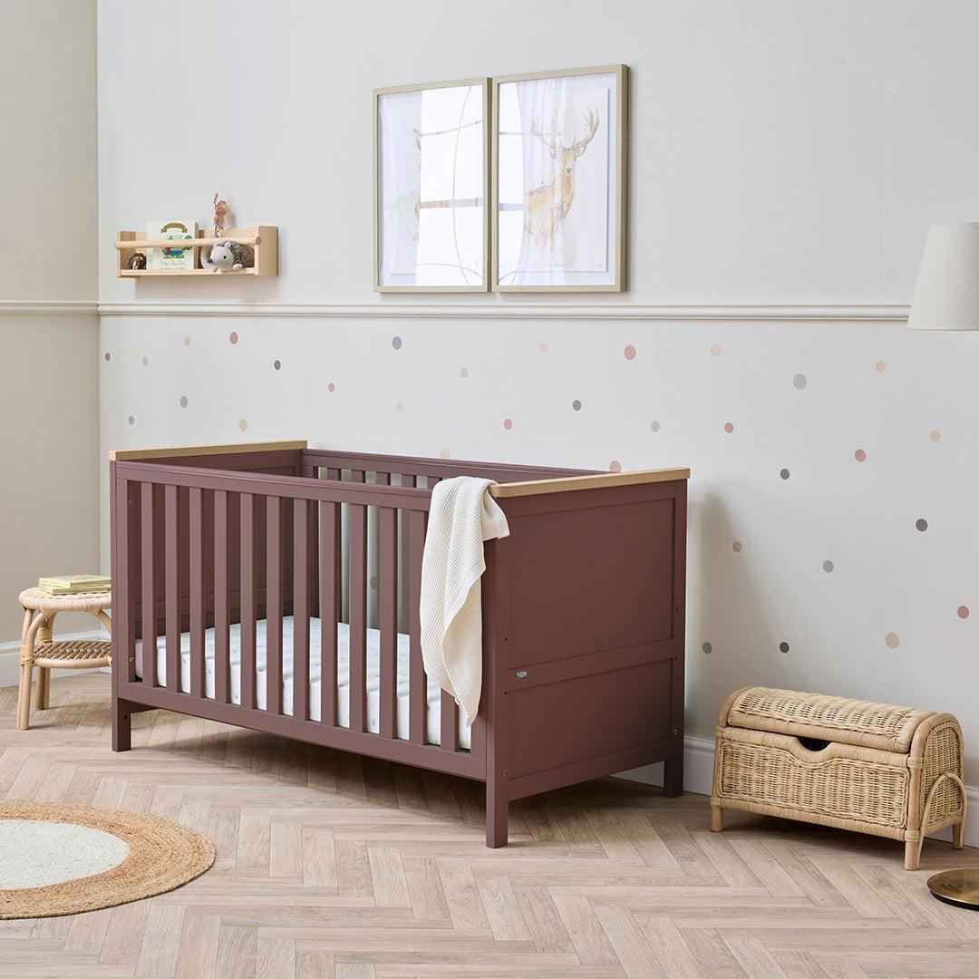 Tutti Bambini Misha Cot Bed - Mulberry/Golden Oak-Cot Beds-Multberry/Golden Oak-No Mattress | Natural Baby Shower