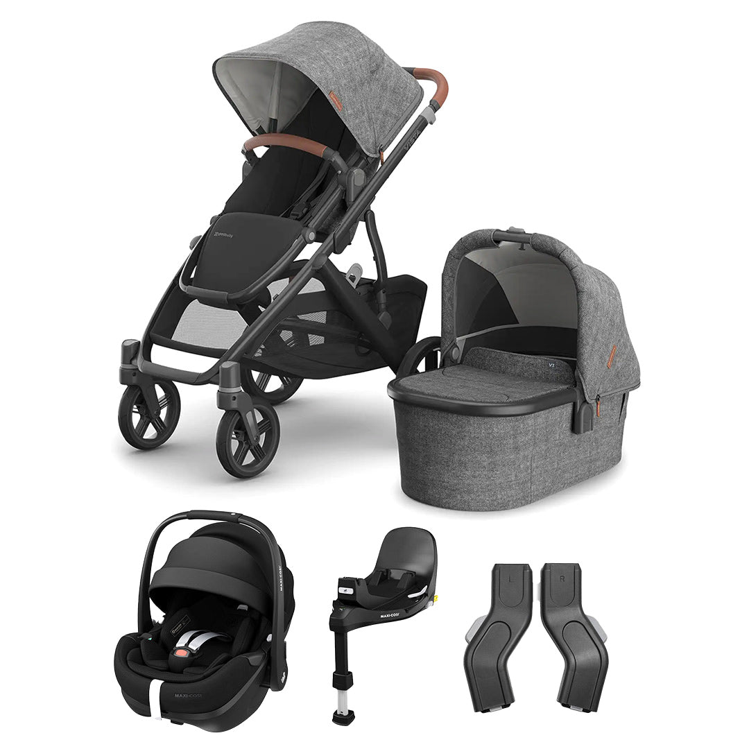 UPPAbaby Vista V3 + Pebble 360 Pro 2 Travel System-Travel Systems-Greyson-With Base | Natural Baby Shower