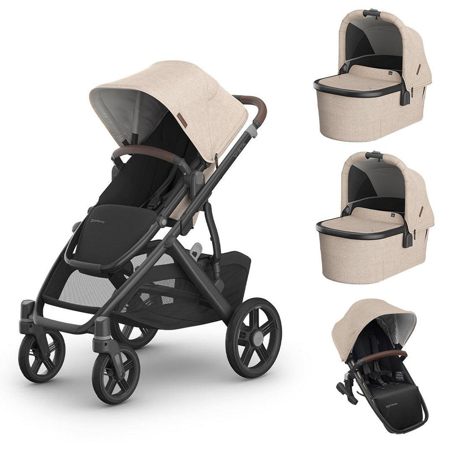 UPPAbaby Vista V3 Pushchair - Liam - Oat Melange - Twin-Strollers- | Natural Baby Shower