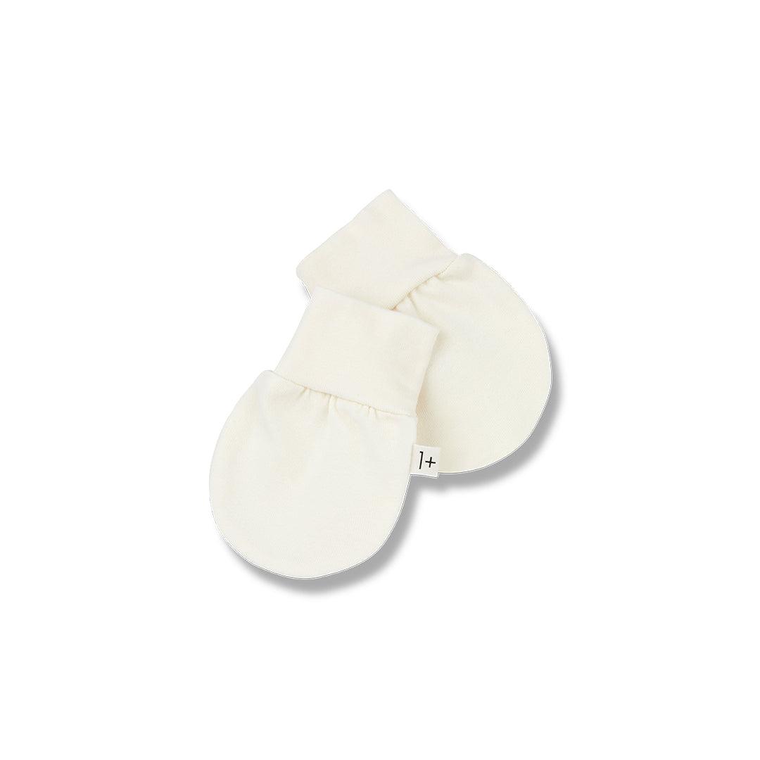 1+ in the family Zia Organic Jersey Mittens - Ecru-Gloves + Mittens-Ecru-T0 | Natural Baby Shower