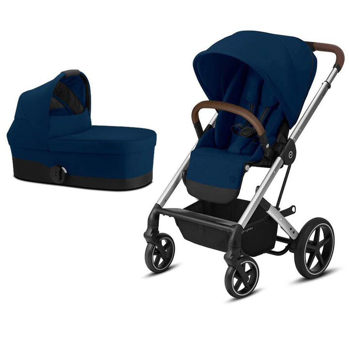 CYBEX Balios S Lux Pushchair - Navy Blue + Silver-Strollers-Cot S- | Natural Baby Shower