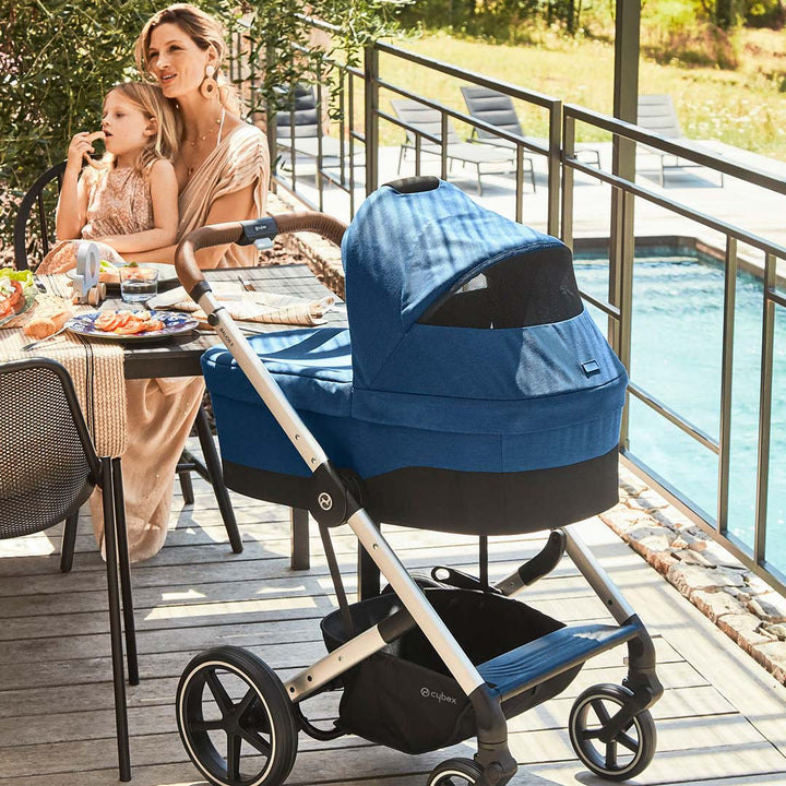 CYBEX Balios S Lux Pushchair - Navy Blue + Silver-Strollers-None- | Natural Baby Shower