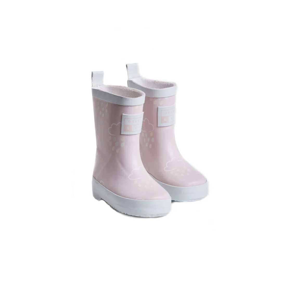 Grass Air Colour Revealing Wellies Baby Pink Natural Baby Shower