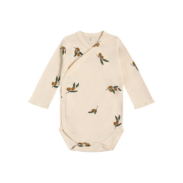 Organic Zoo Wrap Bodysuit - Olive Garden | Natural Baby