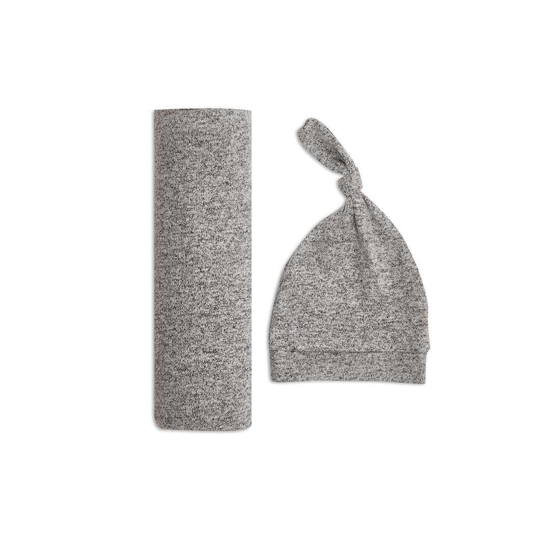 aden + anais Snuggle Knit Swaddle Gift Set - Heather Grey-Swaddling Wraps-One Size-Heather Grey | Natural Baby Shower