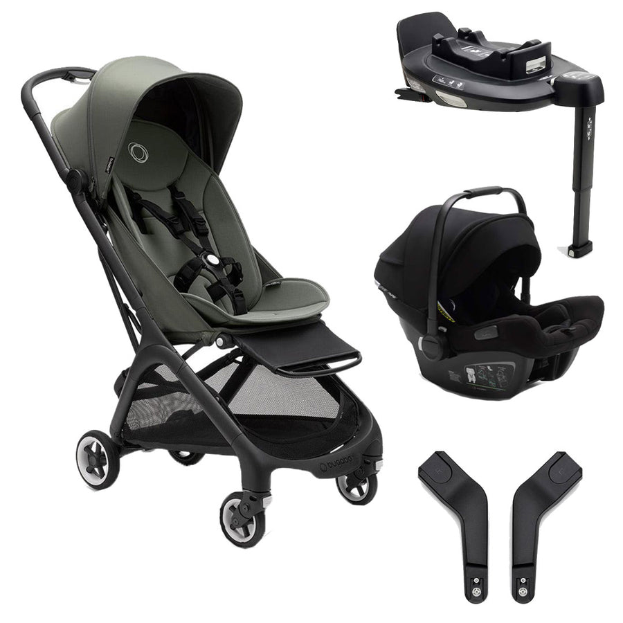 Bugaboo Butterfly Travel Pushchair + Turtle Air Car Seat Bundle - Forest Green-Travel Systems-Bugaboo 360 Base- | Natural Baby Shower