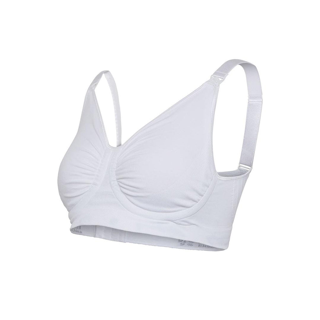 Carriwell Women Carrigel- Seamless Breast Feeding And Pregnancy Bra, Wide  Straps For Better Support, Soft Yellow Gel, With Bra  Extension[White][Small] : : Fashion