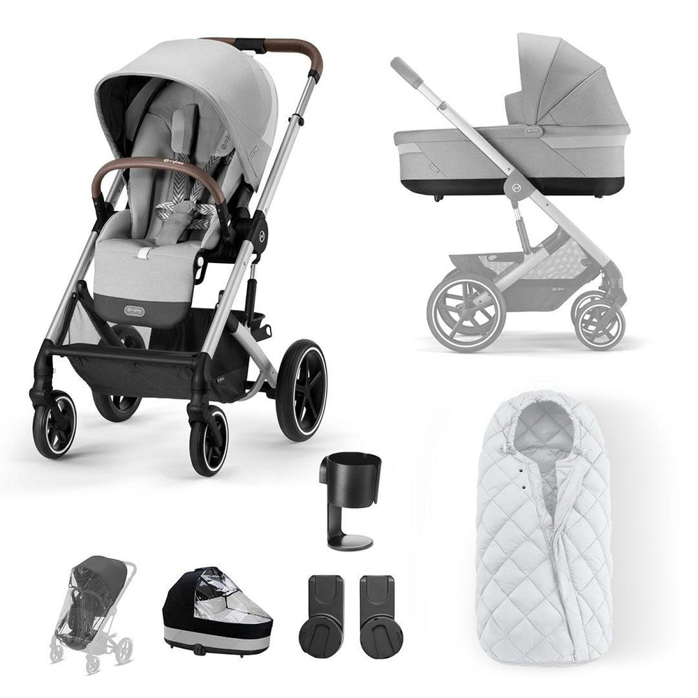 CYBEX Balios S Lux Essential Bundle - Lava Grey-Stroller Bundles-Lava Grey-SNOGGA Footmuff | Natural Baby Shower