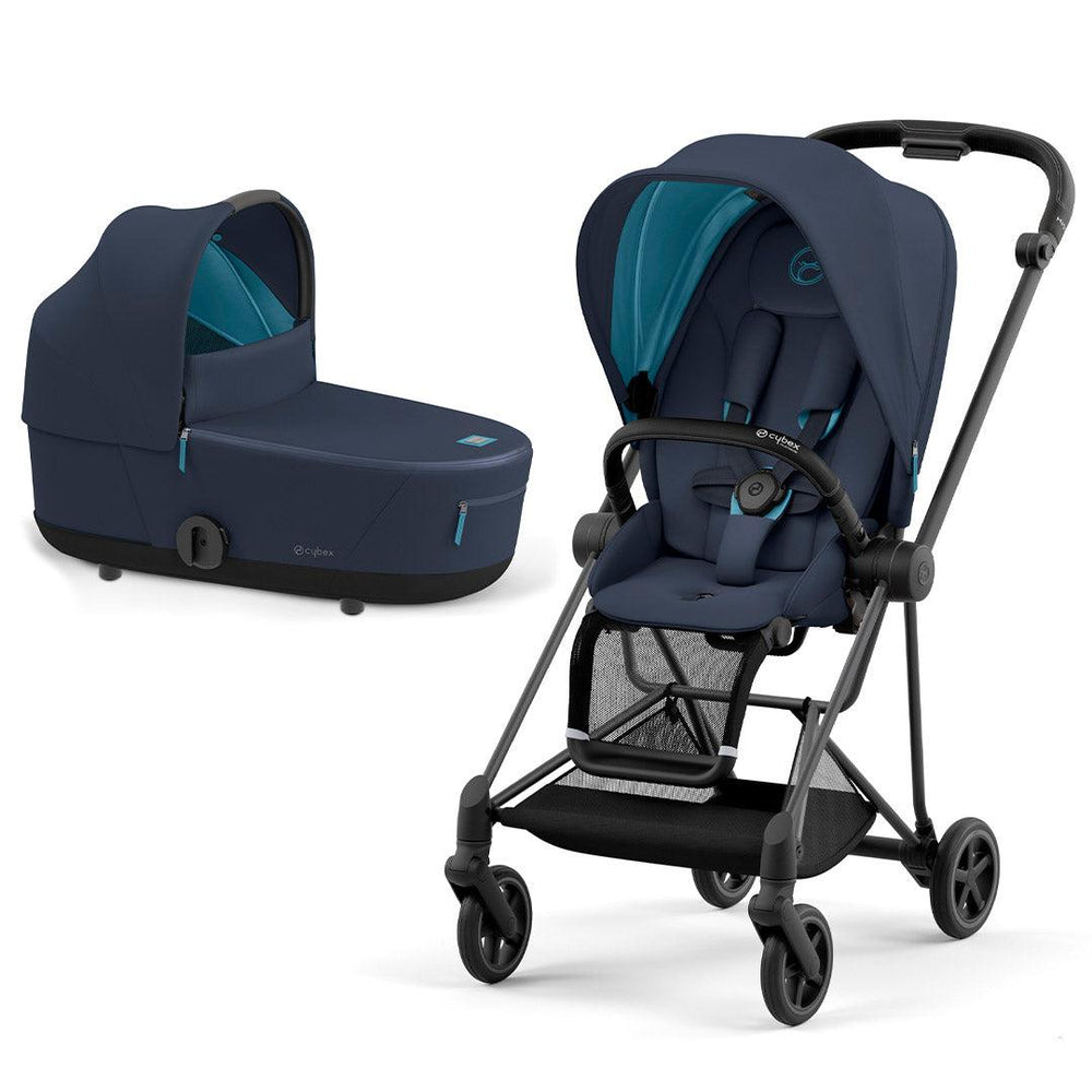 CYBEX Mios Pushchair - Conscious Collection - Dark Navy (2022)-Stroller Bundles-Matt Black-Lux | Natural Baby Shower