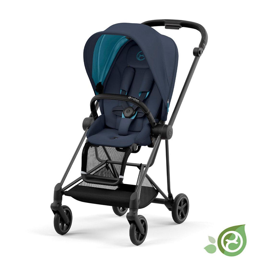 CYBEX Mios Pushchair - Conscious Collection - Dark Navy (2022)-Stroller Bundles-Matt Black-None | Natural Baby Shower