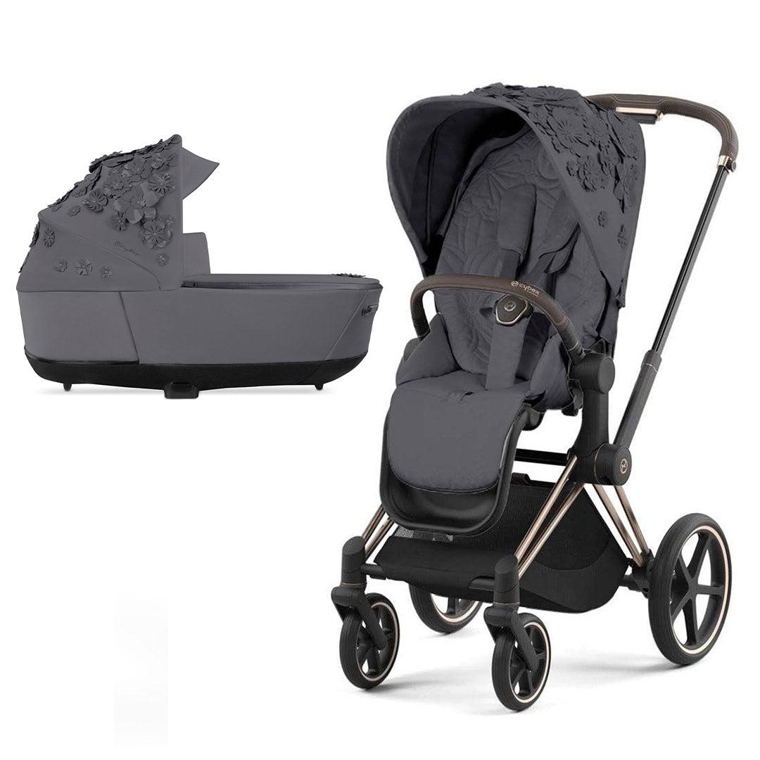 CYBEX Priam Pushchair - Simply Flowers - Dream Grey (2022)-Strollers-Rose Gold-Lux | Natural Baby Shower