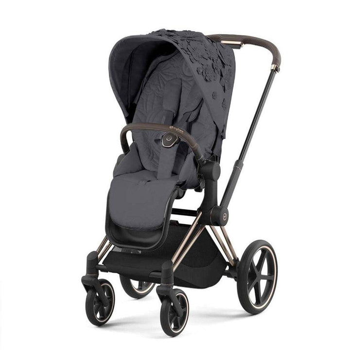 CYBEX Priam Pushchair - Simply Flowers - Dream Grey (2022)-Strollers-Rose Gold-None | Natural Baby Shower