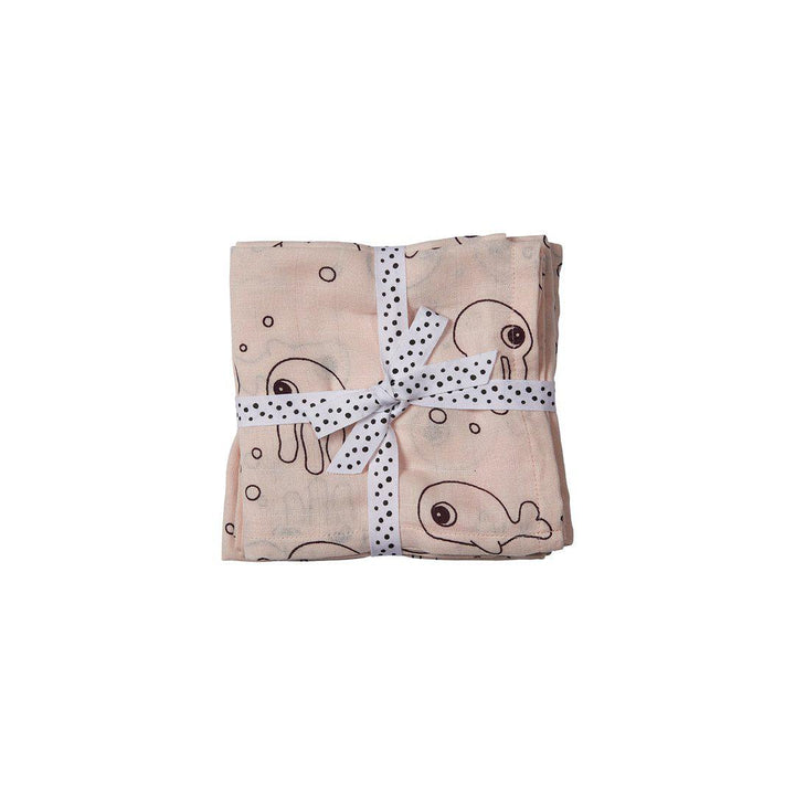 Done by Deer Burp Cloths - Sea Friends - Powder - 2 Pack-Muslin Squares-Powder- | Natural Baby Shower