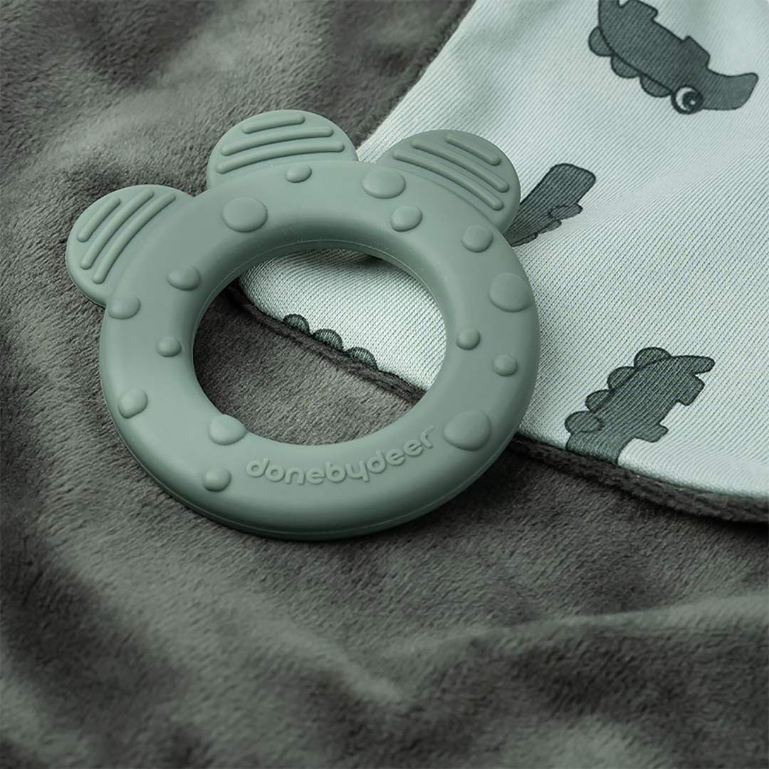 Done by Deer Comfort Teether - Croco - Green-Teethers- | Natural Baby Shower