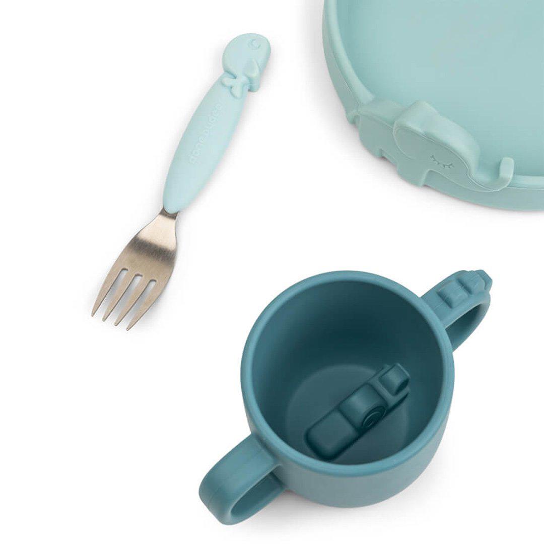 Done by Deer Peekaboo Dinner Set - Deer Friends - Blue-Feeding Sets-Blue- | Natural Baby Shower