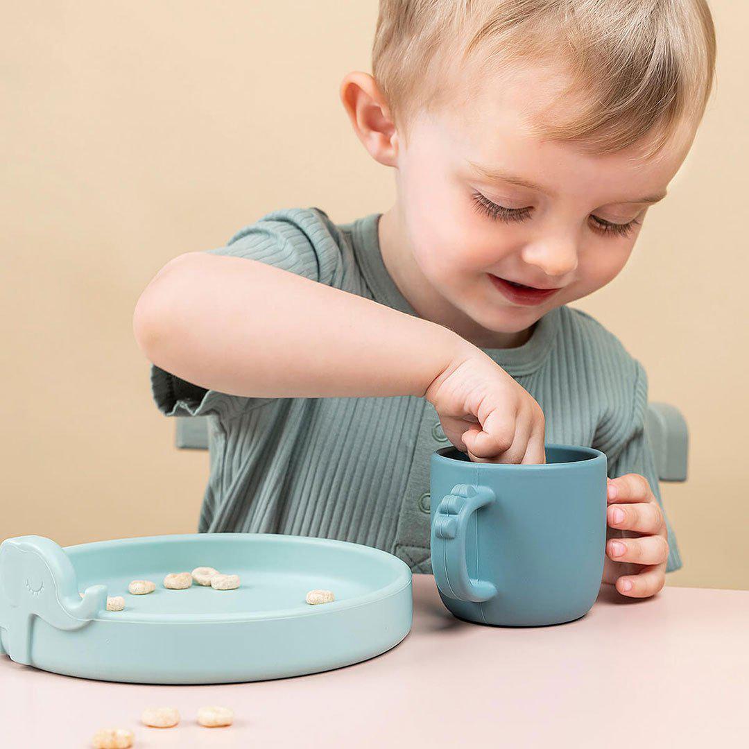 Done by Deer Peekaboo Dinner Set - Deer Friends - Blue-Feeding Sets-Blue- | Natural Baby Shower