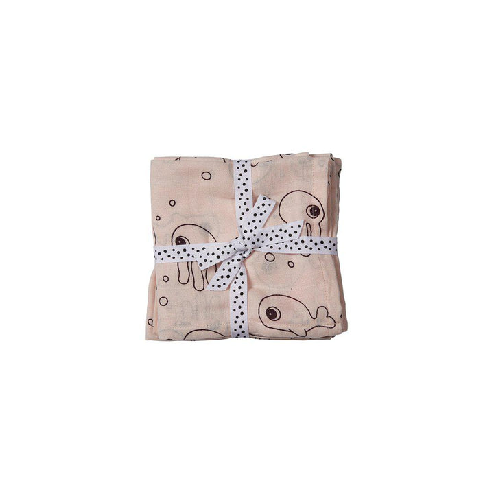 Done by Deer Swaddles - Sea Friends - Powder - 2 Pack-Muslin Wraps-Powder- | Natural Baby Shower