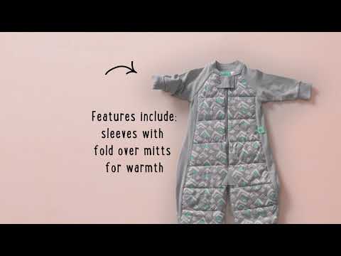 ergoPouch Organic Long Sleeved Sleepsuit Bag - Sage - TOG 3.5