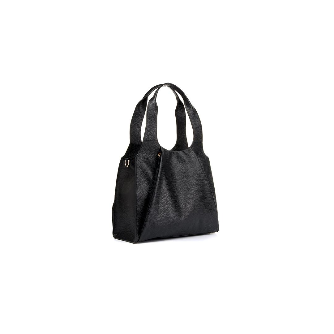 Storksak Kaia Leather Tote Bag - Black | Natural Baby Shower