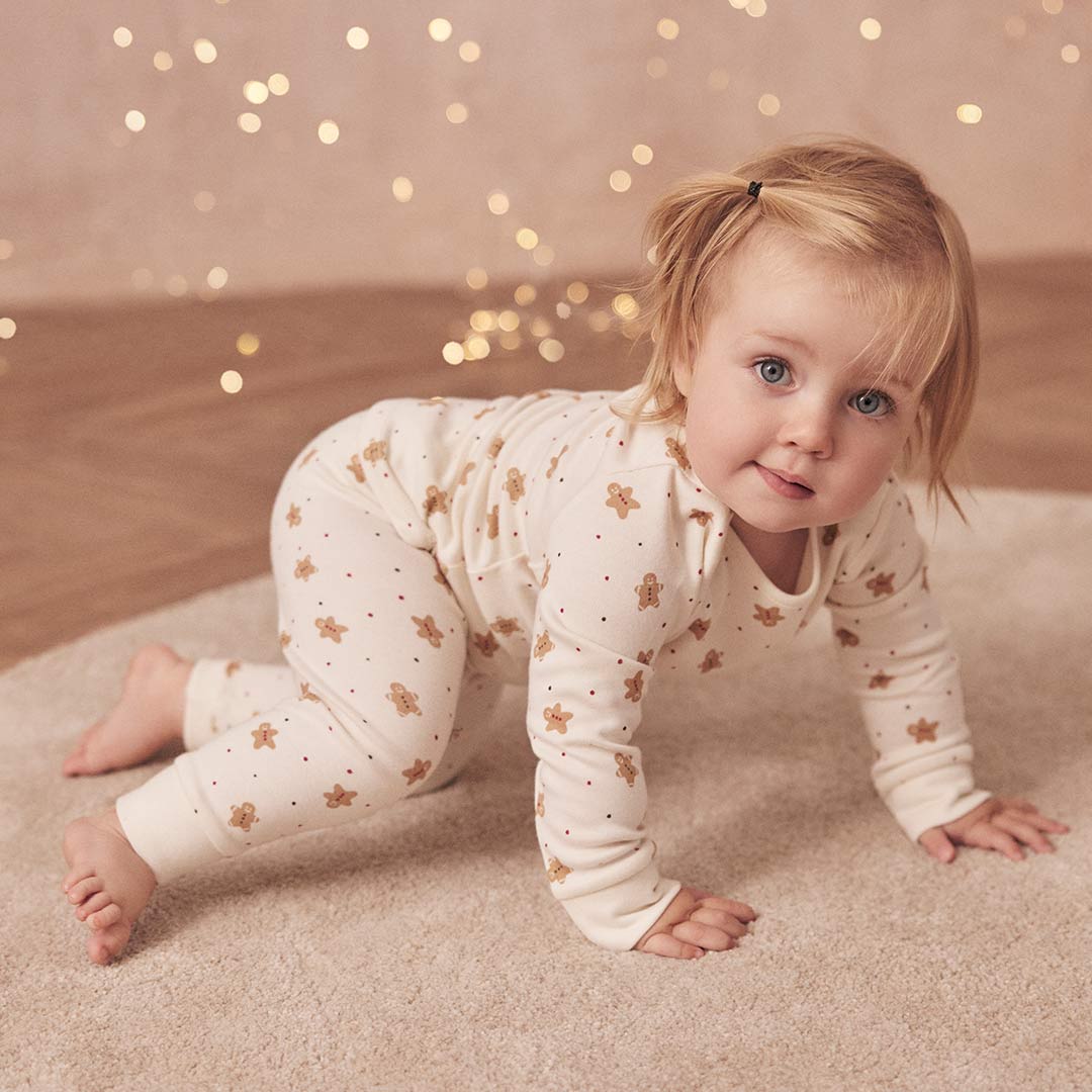 MORI Christmas Pyjamas - Gingerbread Print-Pyjamas-Gingerbread Print-3-6m | Natural Baby Shower