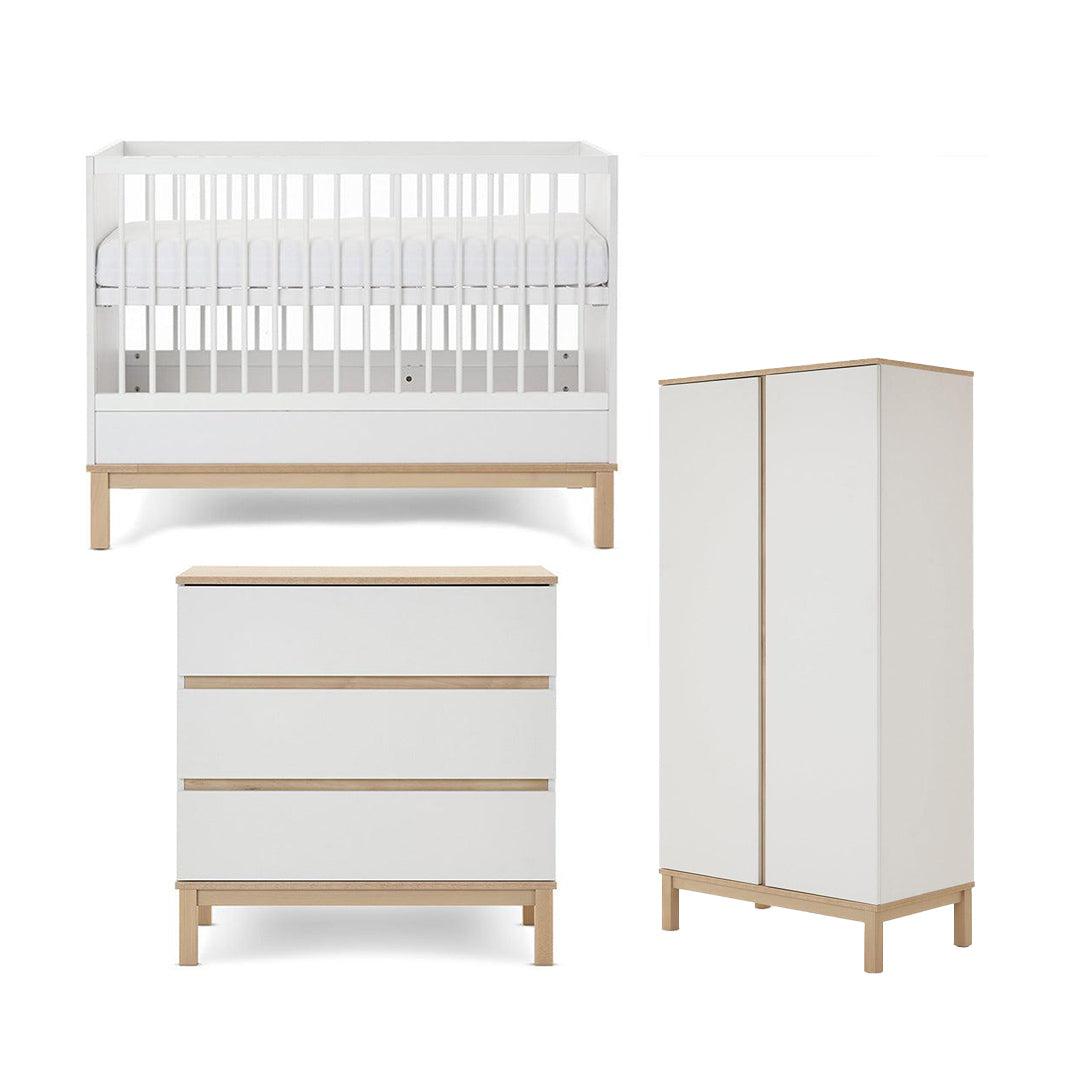 Obaby Astrid Mini 3 Piece Room Set - White-Nursery Sets-White-No Mattress | Natural Baby Shower