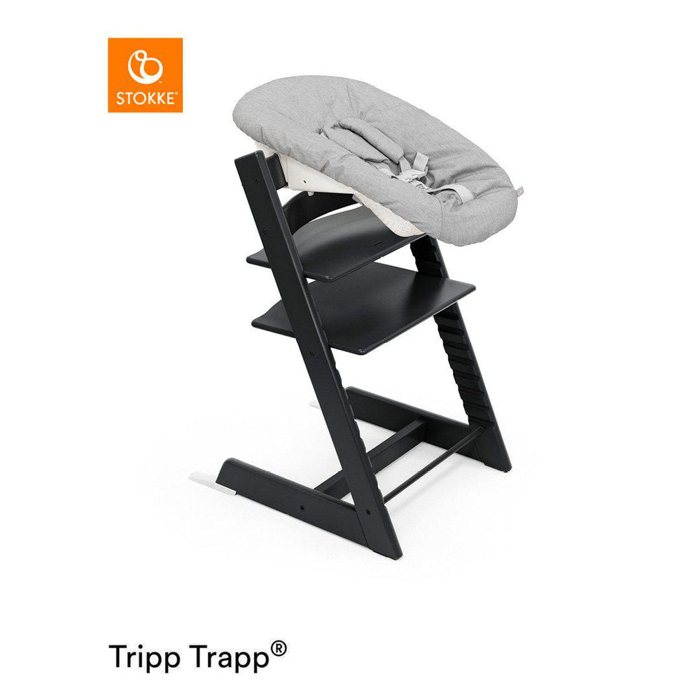 Stokke Tripp Trapp Highchair + Newborn Set-Highchairs-Black- | Natural Baby Shower