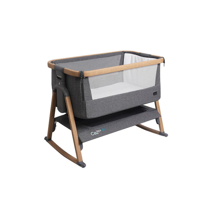 Tutti Bambini CoZee Air Bedside Crib - Oak and Charcoal-Bedside Cribs-Oak and Charcoal- | Natural Baby Shower